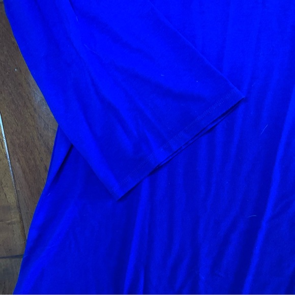 Eileen Fisher Royal Blue Long Sleeve Popover Casual Swing Dress Size Large $148 - Picture 7 of 9